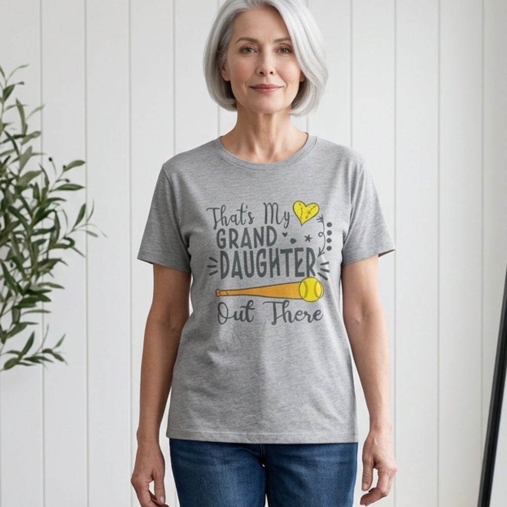 NWT Women’s Gray Short Sleeve Graphic Tee Shirt Granddaughter Softball- Size 2XL